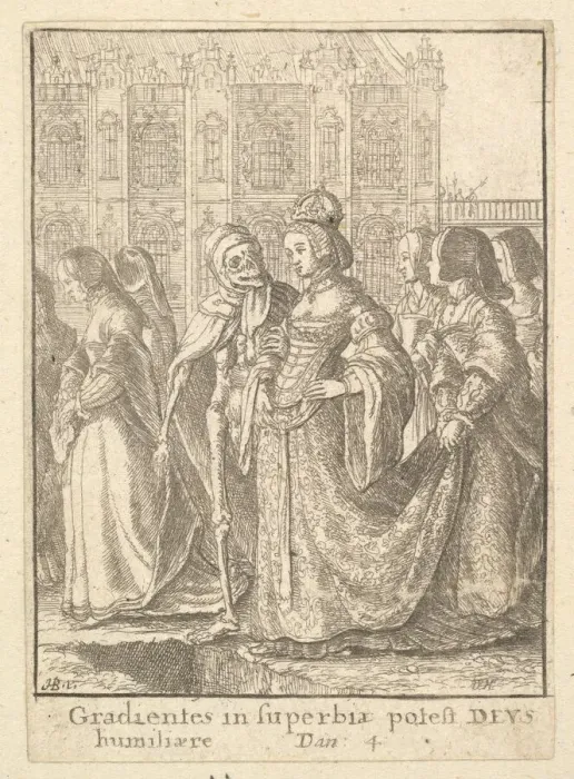 Framed Print : Empress, from the Dance of Death, 1651. Creator: Wenceslaus Hollar Framed Print : Empress, from the Dance of Death, 1651. Creator: Wenceslaus Hollar