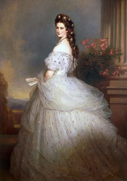 Empress Elisabeth of Austria with Diamond stars in her hair, 1865
