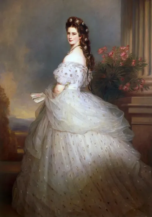 Framed Print : Empress Elisabeth of Austria with Diamond stars in her hair, 1865 Framed Print : Empress Elisabeth of Austria with Diamond stars in her hair, 1865