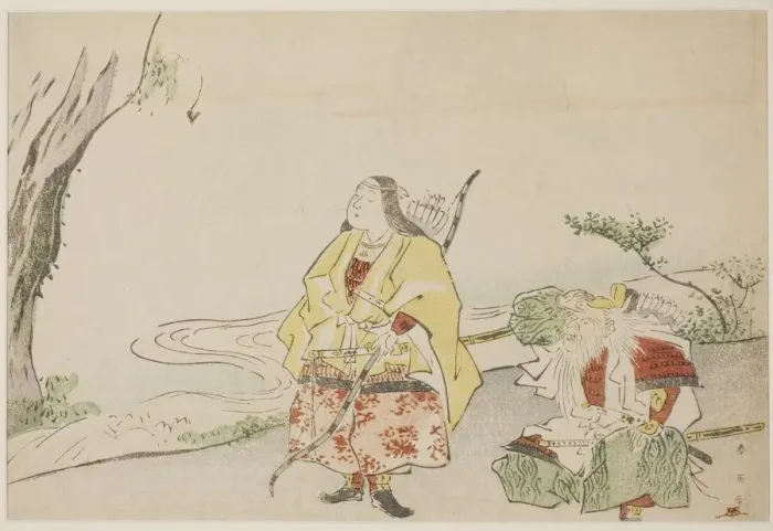 Framed Print : Empress Jingu (left), and Her Minister Takenouchi no Sukune (right), late 1780s Framed Print : Empress Jingu (left), and Her Minister Takenouchi no Sukune (right), late 1780s
