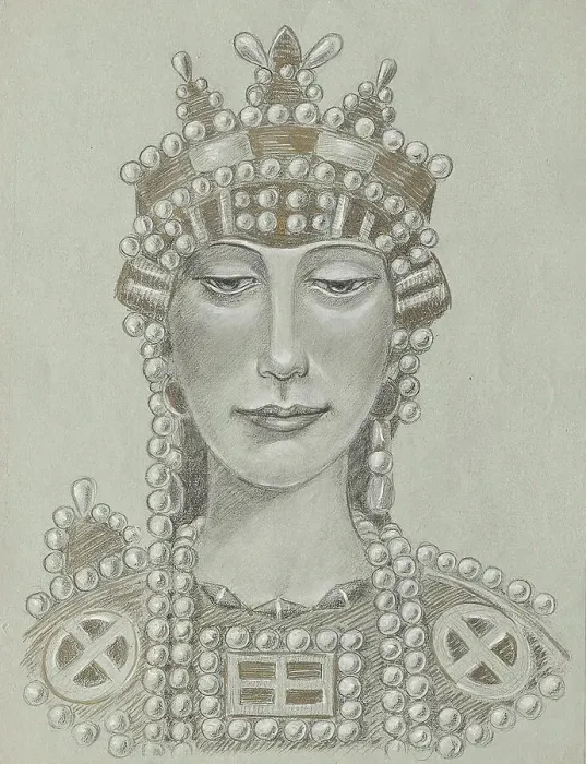 Framed Print : Empress Theodora, undated. (c1910s) Creator: Franz von Matsch Framed Print : Empress Theodora, undated. (c1910s) Creator: Franz von Matsch