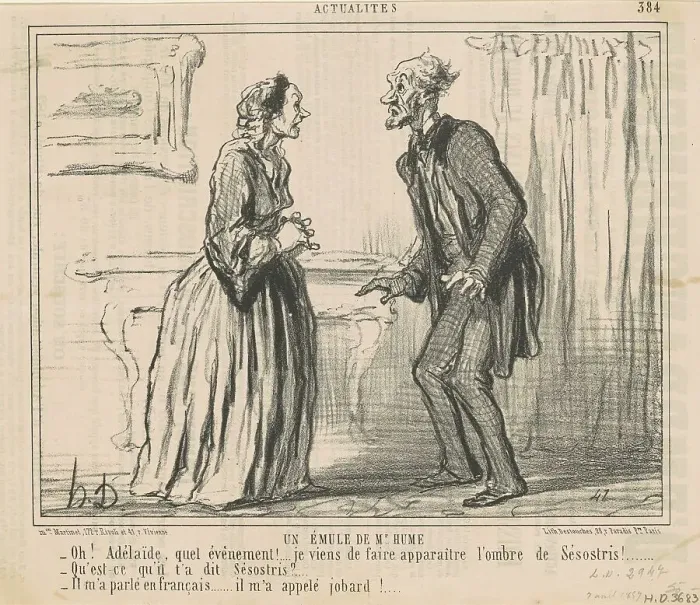 Framed Print : Un émule de Mr Hume, 19th century. Creator: Honore Daumier Framed Print : Un émule de Mr Hume, 19th century. Creator: Honore Daumier