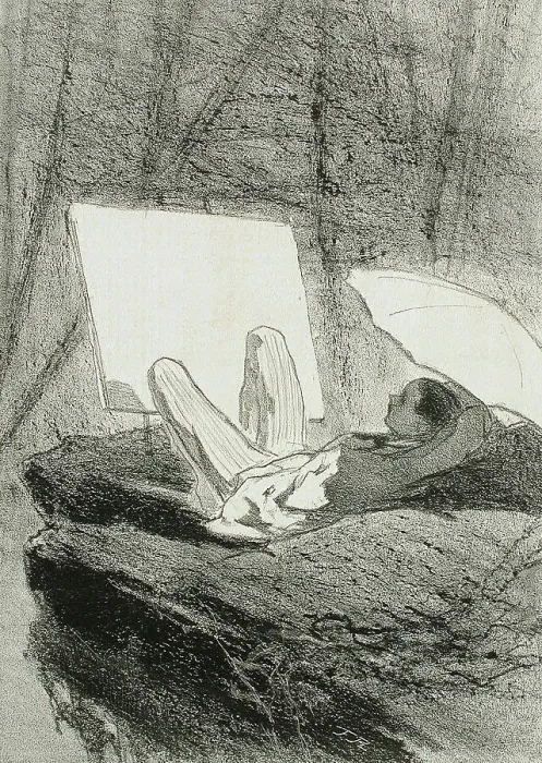 Framed Print : En Ardenne, 1857. Creator: Félicien Rops