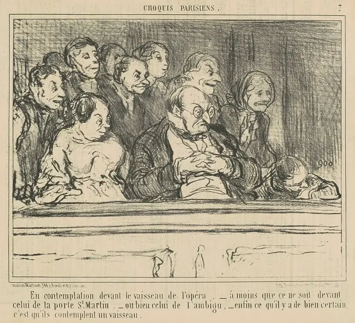 Framed Print : En contemplation devant le vaisseau de l'opera, 19th century. Creator: Honore Daumier Framed Print : En contemplation devant le vaisseau de l'opera, 19th century. Creator: Honore Daumier