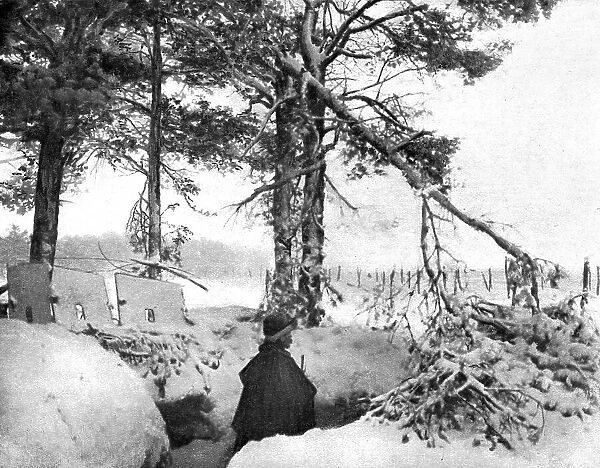 'En Foret D'Argonne; A deux cents metres des tranchees allemandes, 1915. Creator: Unknown
