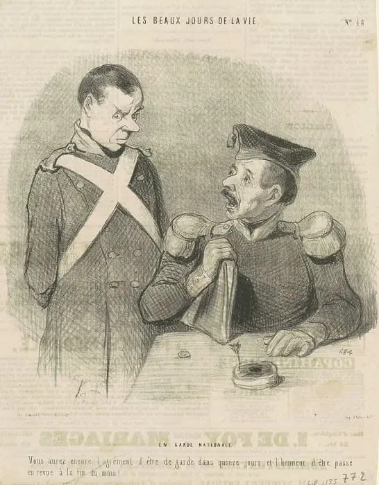 Framed Print : En garde national, 19th century. Creator: Honore Daumier Framed Print : En garde national, 19th century. Creator: Honore Daumier