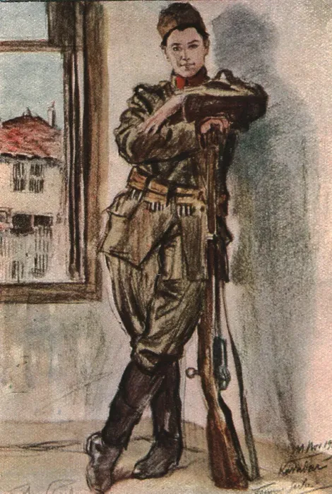 Framed Print : En Macedoine; Slavka Tomitch, sergent, femme serbe mobilisee, 1916. Creator: Almery Lobel Riche Framed Print : En Macedoine; Slavka Tomitch, sergent, femme serbe mobilisee, 1916. Creator: Almery Lobel Riche