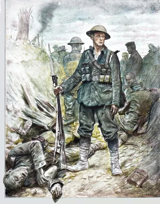 Framed Print : En Picardie: Tommy vainqueur des Huns'. (On sait que nos allies disent: les Huns, comme... 1916. Creator: J Simont. En Picardie: Tommy vainqueur des Huns'. (On sait que nos allies disent: les Huns, comme... 1916) Framed Print : En Picardie: Tommy vainqueur des Huns'. (On sait que nos allies disent: les Huns, comme... 1916. Creator: J Simont. En Picardie: Tommy vainqueur des Huns'. (On sait que nos allies disent: les Huns, comme... 1916)