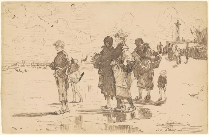 Framed Print : En route pour la peche (Setting Out to Fish), 1878. Creator: John Singer Sargent Framed Print : En route pour la peche (Setting Out to Fish), 1878. Creator: John Singer Sargent
