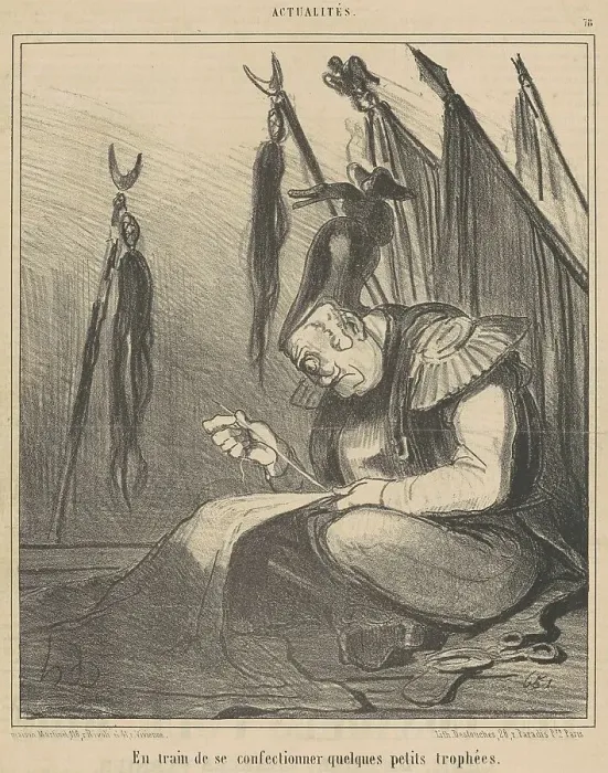 Framed Print : En train de...confectionner quelques, 19th century. Creator: Honore Daumier Framed Print : En train de...confectionner quelques, 19th century. Creator: Honore Daumier