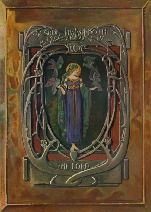 Framed Print : Enamel Plaque by Alexander Fisher, c1898. Artist: Alexander Fisher Framed Print : Enamel Plaque by Alexander Fisher, c1898. Artist: Alexander Fisher