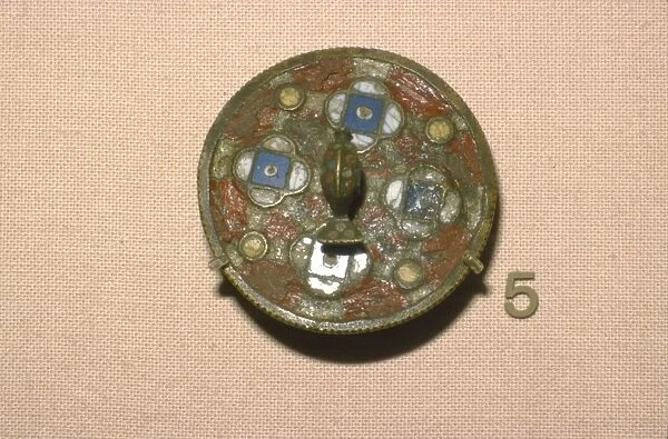 Enamelled bronze Brooch with stylised Dolphin in centre, 2nd-3rd century
