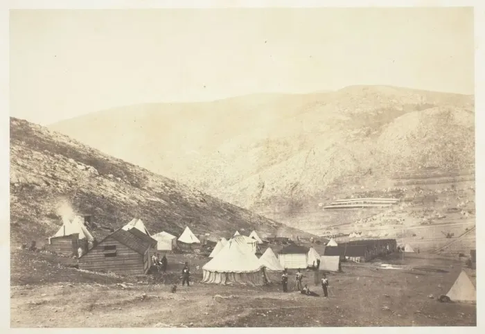 Framed Print : Encampment of the 71st Regiment, 1855. Creator: Roger Fenton Framed Print : Encampment of the 71st Regiment, 1855. Creator: Roger Fenton