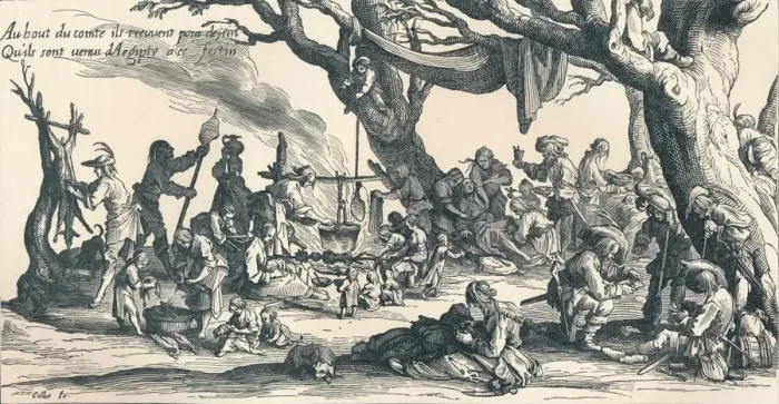 Framed Print : An Encampment of the First Gipsies in Central Europe, c1604, (1907). Artists: Unknown, Jacques Callot Framed Print : An Encampment of the First Gipsies in Central Europe, c1604, (1907). Artists: Unknown, Jacques Callot