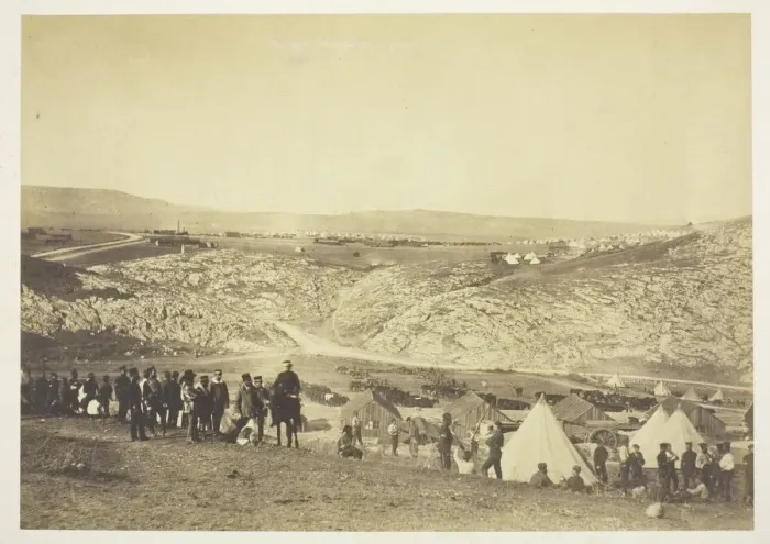 Framed Print : Encampment of Horse Artillery, 1855. Creator: Roger Fenton Framed Print : Encampment of Horse Artillery, 1855. Creator: Roger Fenton
