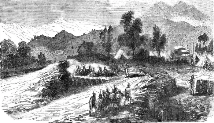 Framed Print : Encampment of Native Troops serving with the Allied Forces on the Heights of Sebastopol, 1854. Creator: Unknown Framed Print : Encampment of Native Troops serving with the Allied Forces on the Heights of Sebastopol, 1854. Creator: Unknown