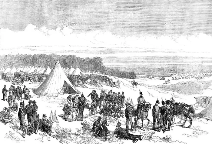 Framed Print : Encampment of the Portsmouth Garrison, 1871. Creator: Unknown Framed Print : Encampment of the Portsmouth Garrison, 1871. Creator: Unknown