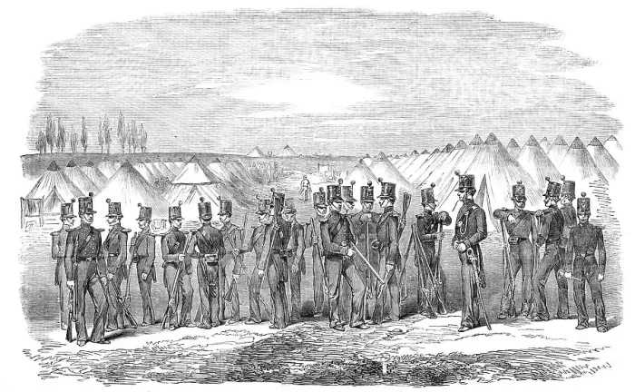 Framed Print : Encampment of the Rifle Brigade, at Constantinople - from a daguerreotype by J. Robertson, 1854. Creator: Unknown Framed Print : Encampment of the Rifle Brigade, at Constantinople - from a daguerreotype by J. Robertson, 1854. Creator: Unknown