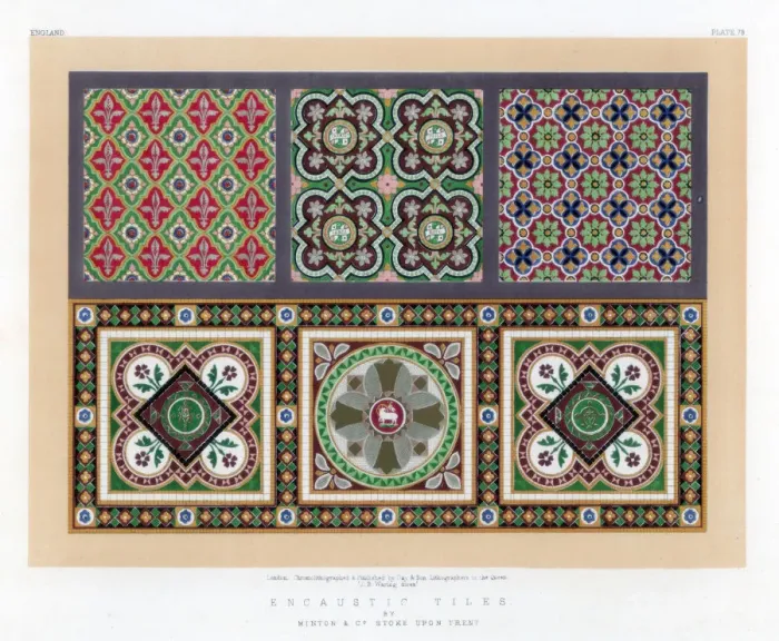 Framed Print : Encaustic Tiles, 19th century. Artist: John Burley Waring Framed Print : Encaustic Tiles, 19th century. Artist: John Burley Waring