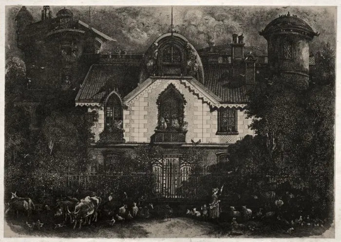 Framed Print : The Enchanted House, 1871. Creator: Rodolphe Bresdin (French, 1822-1885) Framed Print : The Enchanted House, 1871. Creator: Rodolphe Bresdin (French, 1822-1885)