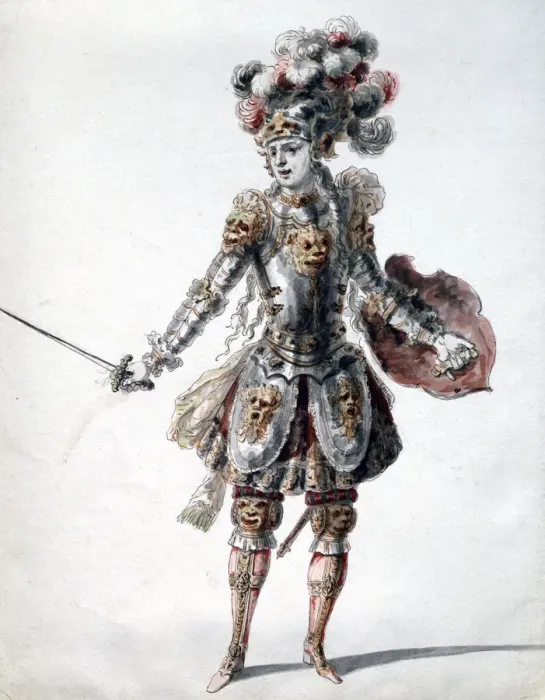 Framed Print : Enchanted Knight, c1685. Artist: Jean Berain Framed Print : Enchanted Knight, c1685. Artist: Jean Berain