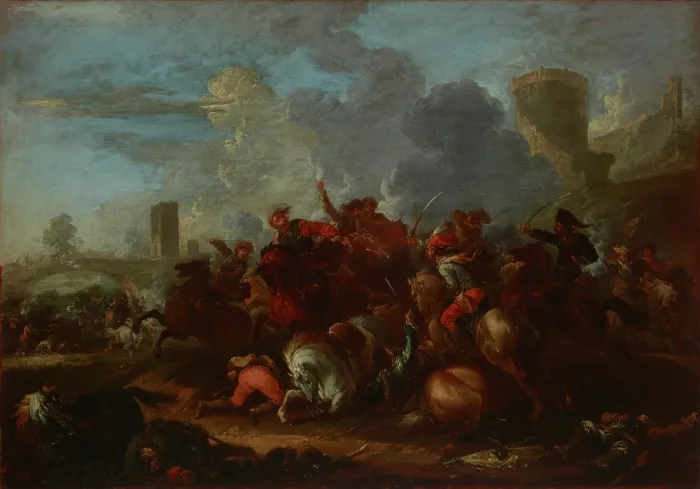 Framed Print : Encounter, 1740-1761. Creator: August Querfurt Framed Print : Encounter, 1740-1761. Creator: August Querfurt
