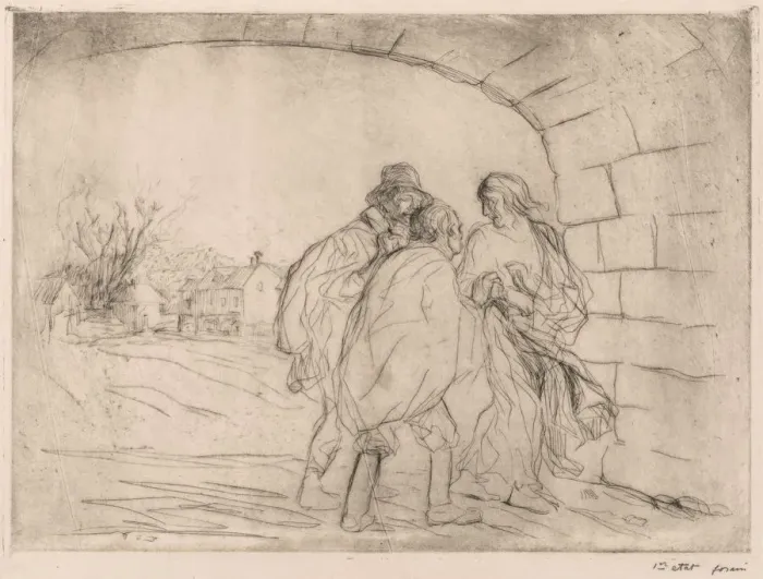 Framed Print : Encounter Under the Vault. Creator: Jean Louis Forain (French, 1852-1931) Framed Print : Encounter Under the Vault. Creator: Jean Louis Forain (French, 1852-1931)