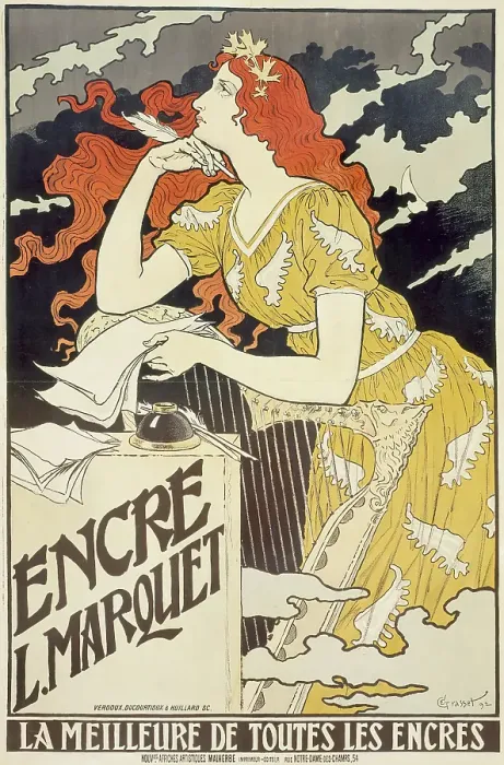 Framed Print : Encre L. Marquet, 1892. Creator: Eugene Samuel Grasset Framed Print : Encre L. Marquet, 1892. Creator: Eugene Samuel Grasset