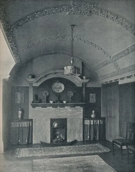 Framed Print : End of a Barrel-Ceilinged Dining Room, c1910 Framed Print : End of a Barrel-Ceilinged Dining Room, c1910