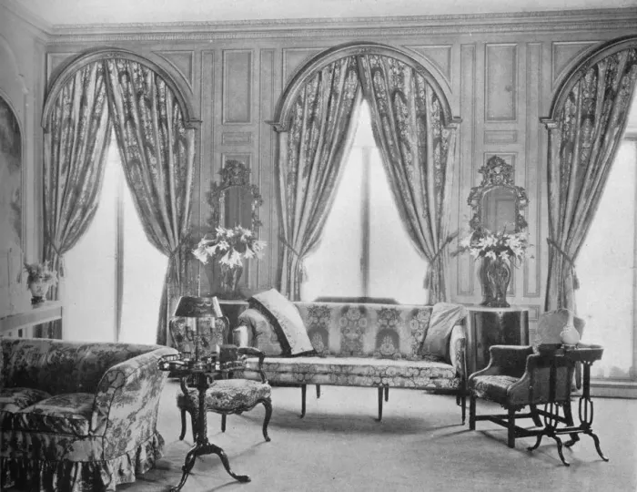 Framed Print : Front end of the drawing room, house of Charles H Sabin, New York, 1922 Framed Print : Front end of the drawing room, house of Charles H Sabin, New York, 1922
