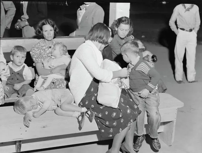 Framed Print : At the end of the Halloween party at Shafter migrant camp, California, 1938. Creator: Dorothea Lange Framed Print : At the end of the Halloween party at Shafter migrant camp, California, 1938. Creator: Dorothea Lange