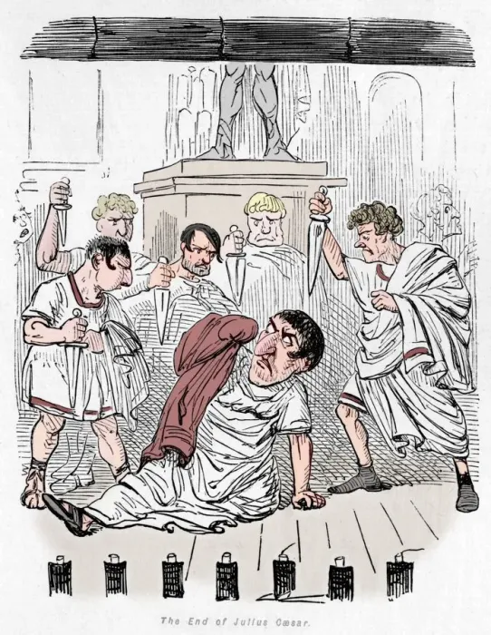 Framed Print : The End of Julius Caesar, 1852. Artist: John Leech Framed Print : The End of Julius Caesar, 1852. Artist: John Leech