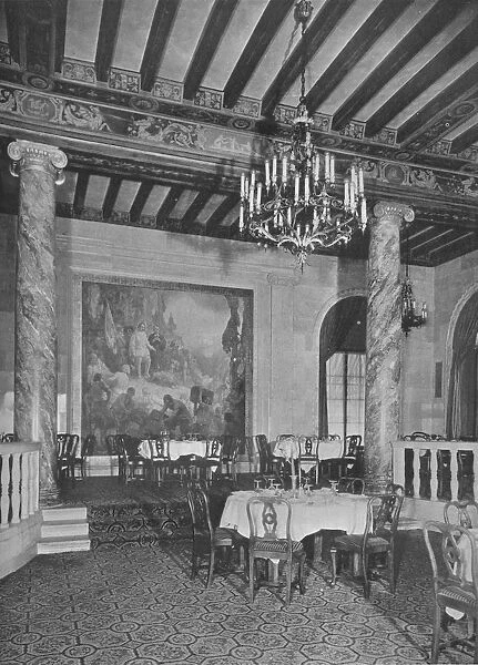 Detail at end of main dining room, Mount Royal Hotel, Montreal, Canada, 1923