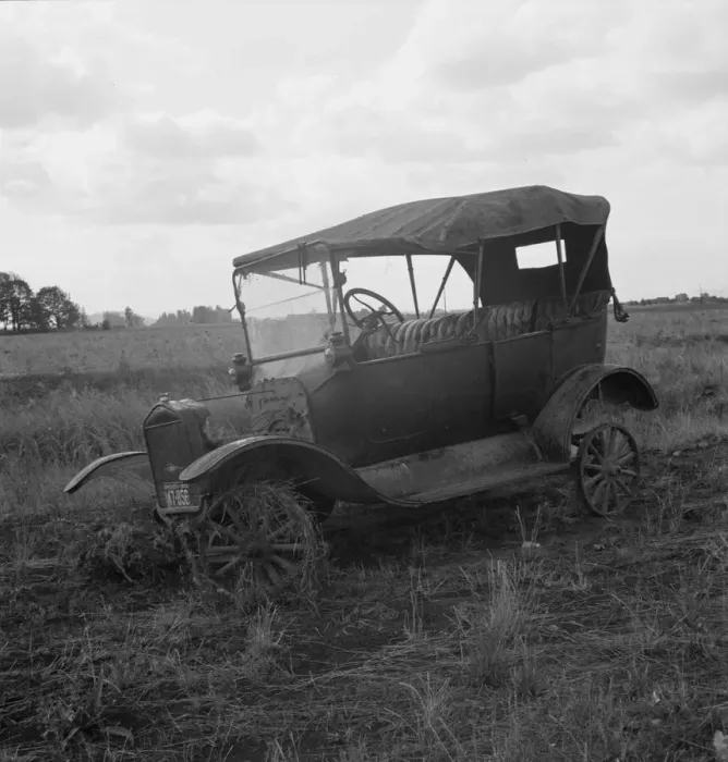 Framed Print : The end of the Model T'abandoned... along Highway 99, North of Eugene, Oregon, 1939. Creator: Dorothea Lange Framed Print : The end of the Model T'abandoned... along Highway 99, North of Eugene, Oregon, 1939. Creator: Dorothea Lange