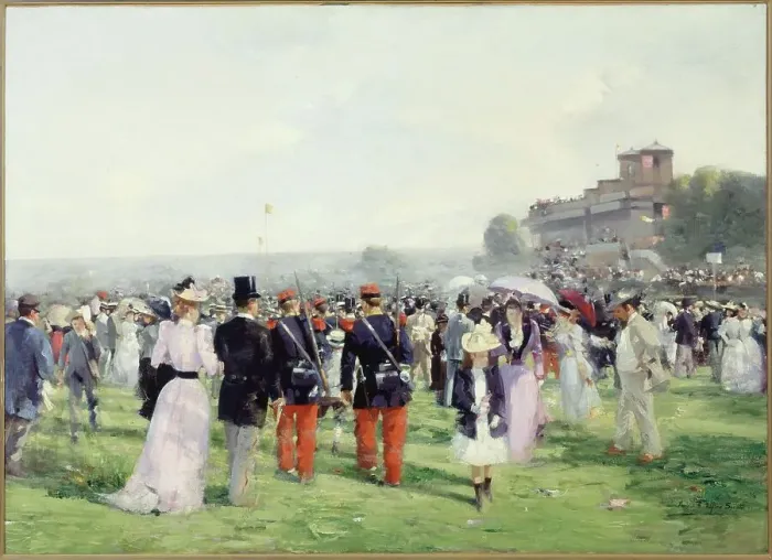 Framed Print : End of race in Auteuil, c1888 — 1898. Creator: Alfred H Smith Framed Print : End of race in Auteuil, c1888 — 1898. Creator: Alfred H Smith