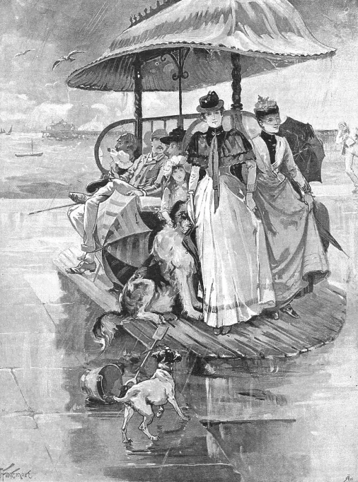 Framed Print : The End of the Season - A Sudden Shower, 1890. Creator: Unknown Framed Print : The End of the Season - A Sudden Shower, 1890. Creator: Unknown