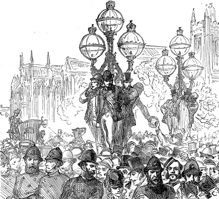 Framed Print : The End of the Tichborne Trial: waiting for the verdict, 1874. Creator: Unknown Framed Print : The End of the Tichborne Trial: waiting for the verdict, 1874. Creator: Unknown