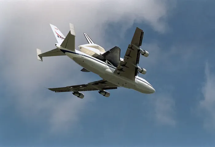 Framed Print : Endeavour on Shuttle Carrier Aircraft, March 27, 1997. Creator: NASA Framed Print : Endeavour on Shuttle Carrier Aircraft, March 27, 1997. Creator: NASA