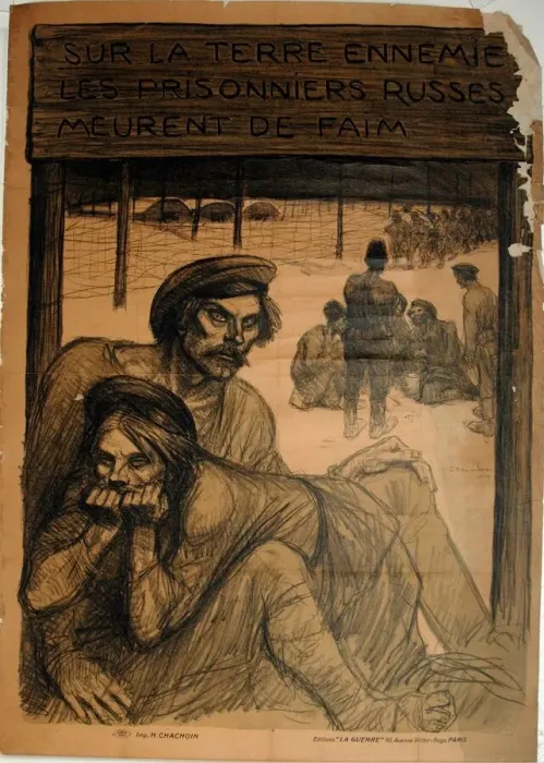 Framed Print : THE ENEMY SOIL - RUSSIAN PRISONERS - DIE OF HUNGER, 1917 Framed Print : THE ENEMY SOIL - RUSSIAN PRISONERS - DIE OF HUNGER, 1917