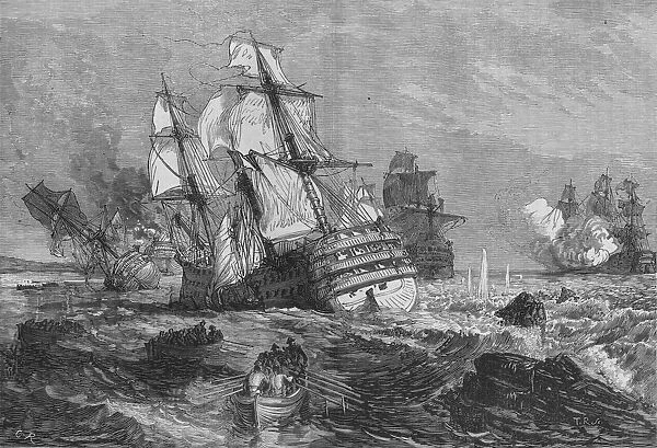 The Enemys Vessels stranded off the Point of Grao, c1880