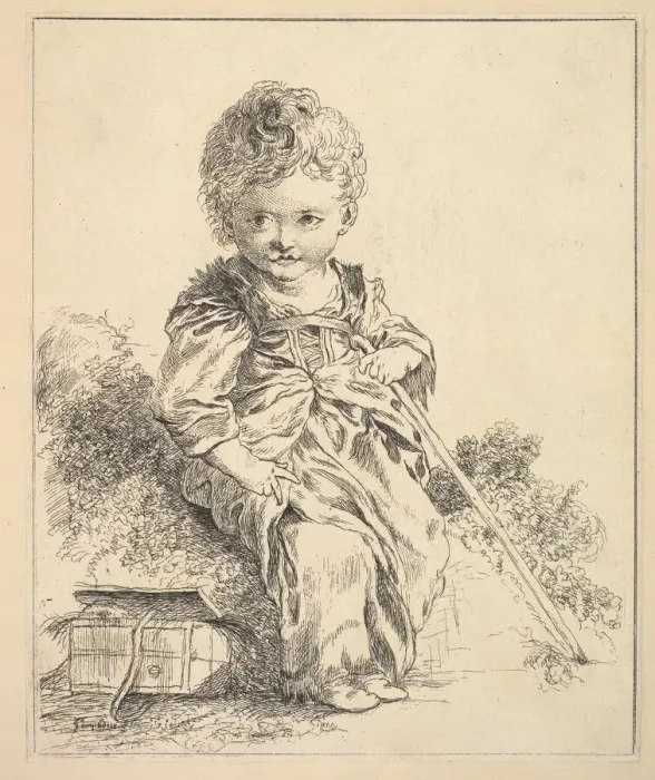 Framed Print : Un enfant assis sur une motte de terre (An enfant seated on a clod of earth) Framed Print : Un enfant assis sur une motte de terre (An enfant seated on a clod of earth)