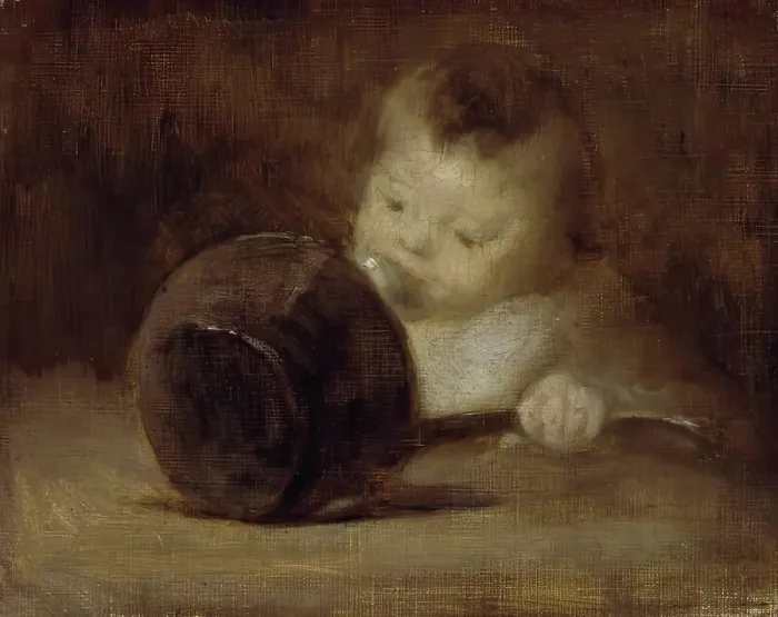 Framed Print : Enfant avec Casserole. Creator: Eugene Carriere Framed Print : Enfant avec Casserole. Creator: Eugene Carriere