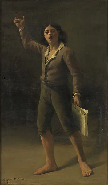 Enfant du peuple criant une victoire - 1793, (1883). Creator: Germaine Dawis