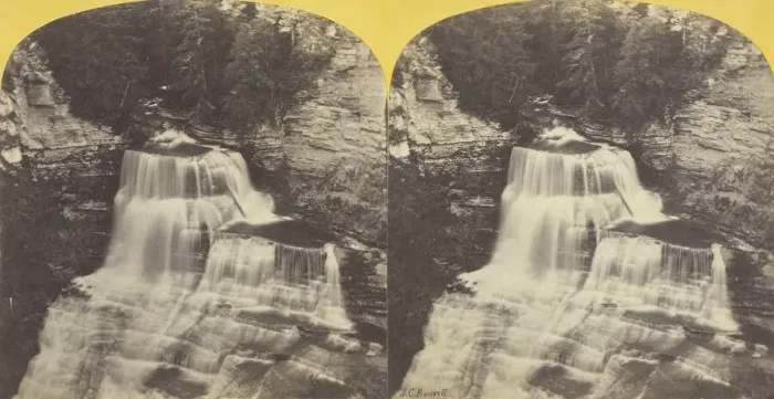 Framed Print : Enfield Creek, near Ithaca, N. Y. Lucifer, or Main Fall, from South Bank, 1860 / 65 Framed Print : Enfield Creek, near Ithaca, N. Y. Lucifer, or Main Fall, from South Bank, 1860 / 65