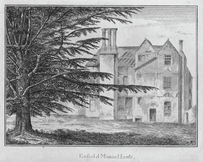 Framed Print : Enfield Manor House, c1792 Framed Print : Enfield Manor House, c1792