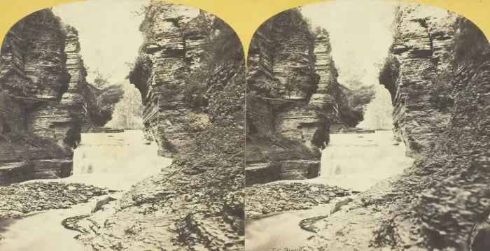 Framed Print : Enfield Ravine, above the Fall. Near Ithaca, N. Y. 1860 / 65. Creator: J. C. Burritt Framed Print : Enfield Ravine, above the Fall. Near Ithaca, N. Y. 1860 / 65. Creator: J. C. Burritt