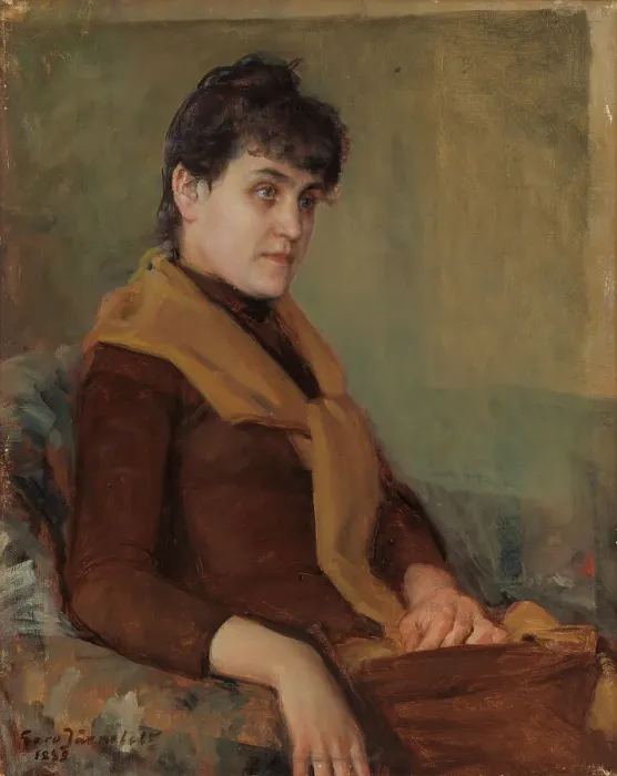 Framed Print : Engagement Portrait of Saimi, 1889. Creator: Eero Jarnefelt Framed Print : Engagement Portrait of Saimi, 1889. Creator: Eero Jarnefelt