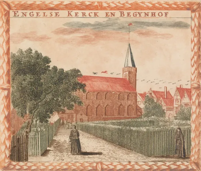 Framed Print : Engelse Kerck en Begynhof, in: Tooneel Der Voornaamste Nederlands Huizen, En Lust Hoven Framed Print : Engelse Kerck en Begynhof, in: Tooneel Der Voornaamste Nederlands Huizen, En Lust Hoven