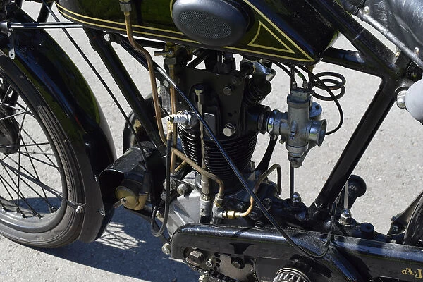 Engine of a 1927 AJS Big Port motorcycle. Creator: Unknown