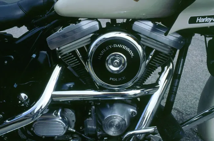 Framed Print : Engine of 1994 Harley Davidson police bike Framed Print : Engine of 1994 Harley Davidson police bike